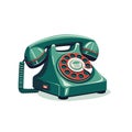Old retro rotary dial telephone icon. Vintage phone isolated. Vector illustration Royalty Free Stock Photo