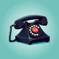 Old retro rotary dial telephone icon. Vintage phone isolated. Vector illustration Royalty Free Stock Photo