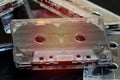 Old retro stereo cassette tapes Royalty Free Stock Photo