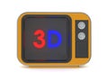 Old retro tv 3d