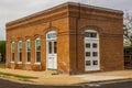 Old Retro Used Brick Building With Double Door Entry