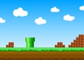 Old retro video game background. Vector illustration Royalty Free Stock Photo
