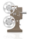 Old retro vintage movie film projector vector illustration Royalty Free Stock Photo