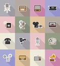 Old retro vintage multimedia flat icons vector illustration