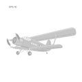 Old retro vintage piston engine biplane airliner. Vector illustration. Passenger aircraft