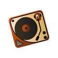 Old retro vintage vinyl player, home media device