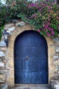 Old retro wooden blue door Royalty Free Stock Photo