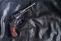 Old Revolver On Leather