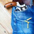 Old revolver nagant in the pocket Royalty Free Stock Photo