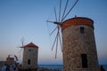 Old Rhodes windmills in Mandraki port