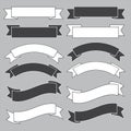 Old ribbon banner ,black and white. Royalty Free Stock Photo