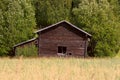 Old rickety barn in the meadow Royalty Free Stock Photo