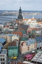 Old Riga city roofs