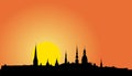 Old Riga panorama silhouette