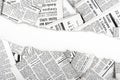 Old ripped newspapers Royalty Free Stock Photo