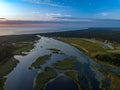 The old riverbed of the river Daugava. The Gulf of Riga, top view. n Royalty Free Stock Photo