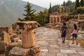 Old road in Delphi on Mount Parnassus, Greece Royalty Free Stock Photo