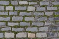 Old road paved with the cobble stones texture walpaper Royalty Free Stock Photo