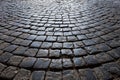 Old road is paved with stone setts Royalty Free Stock Photo