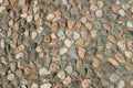 Old road surface paved with cobblestone, texture for design and background. Royalty Free Stock Photo