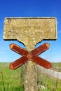 Old roadsign at Portugal. Royalty Free Stock Photo