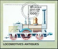 Old Robert Stephenson six-wheel locomotive from 1830