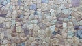 Old Rock Modern Wall Horizontal Background Texture. Close up. Copy Space. Textured Stonework