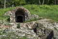 Timeless Remnants: Old Roman Archaeological Site with Red Brick Entrance Royalty Free Stock Photo