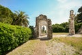 Old roman architecture - ruins of an archway in Sestri Levante, Liguria Italy