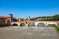 old roman bridge in Verona spans the river Etsch Royalty Free Stock Photo