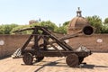 Old roman catapult  in Rome Royalty Free Stock Photo