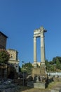 Old roman pillars at forum romanum Royalty Free Stock Photo