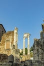 Old roman pillars at forum romanum Royalty Free Stock Photo