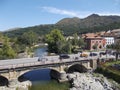 Old Roman stone bridge in Cangas de Onis Asturias, Spain. Royalty Free Stock Photo