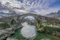 Old Roman stone bridge in Cangas de Onis Asturias, Spain Royalty Free Stock Photo