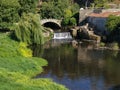 Old Roman stone bridge and waterfall on Este River in Vila do Conde, Portugal Royalty Free Stock Photo