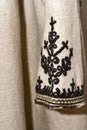 Old romanian peasant overcoat sleeve detail