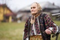 Old Romanian woman outdoor