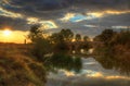 Old Rome bridge over Osam river, Bulgaria -autumn sunset picture 4