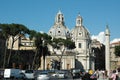 Old Rome, Italy. Via del Corso street view, vertical photo taken from the roof, looking on The Piazza del Popolo with