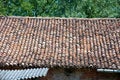 Old roof of a barn, broken and fallen Royalty Free Stock Photo