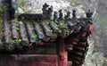 Old roof of chinese temple, Wudang Mountains, China Royalty Free Stock Photo