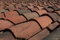 old roof with close-up of the old canal tiles