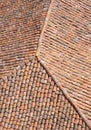 Old roof with colorful ceramic tiles Royalty Free Stock Photo