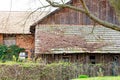 Old roof from a dilapidated barn Royalty Free Stock Photo