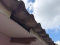 Old roof with hole in wood Royalty Free Stock Photo