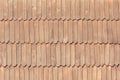 Old roof is made of wooden tiles. Texture. Close-up Royalty Free Stock Photo