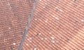 Old roof with odd rooftiles Royalty Free Stock Photo