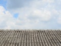 Old roof tile pattern over sky Royalty Free Stock Photo