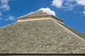 Old roof tile texture, on blue sky background Royalty Free Stock Photo